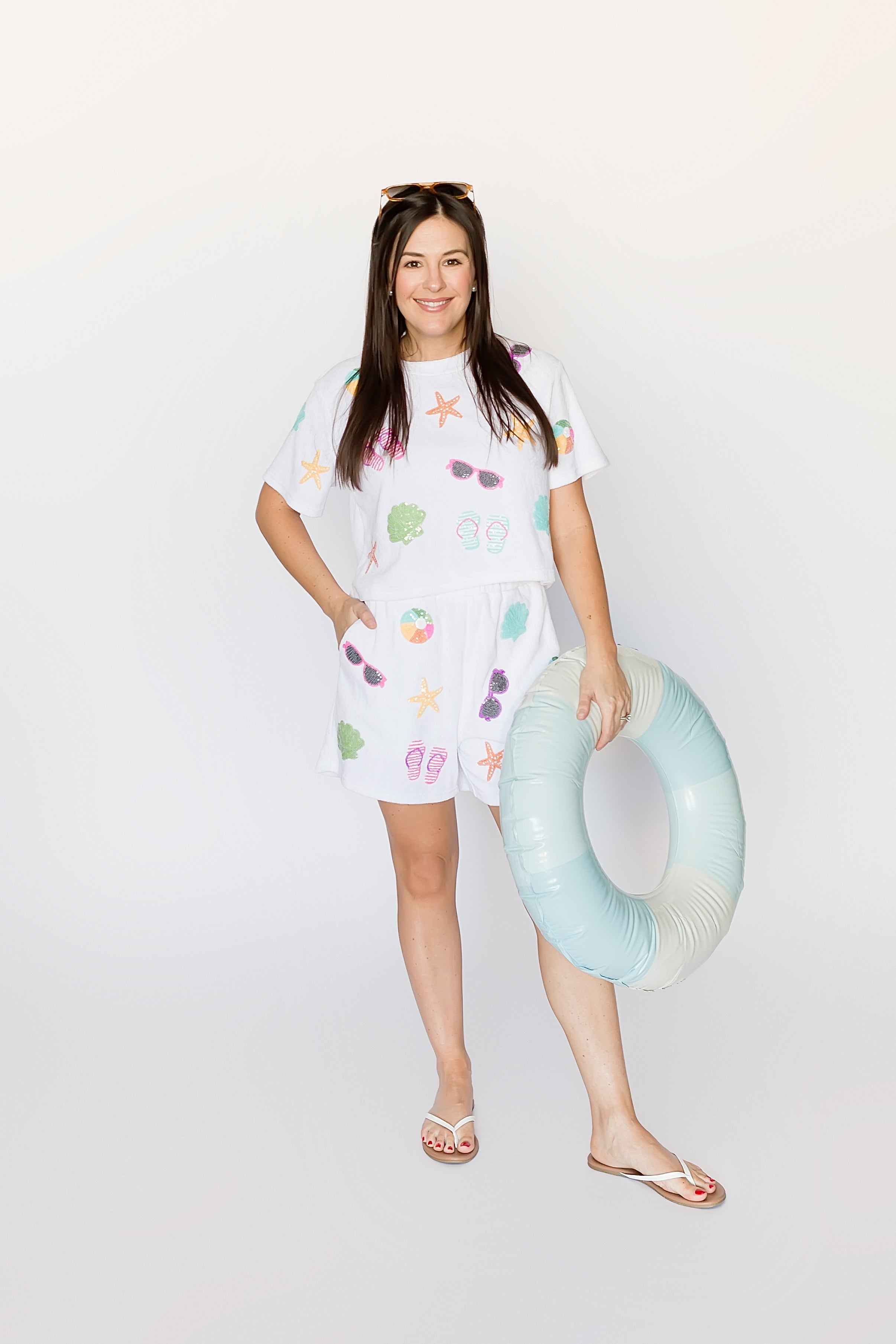 Beach Terry Cloth White Top